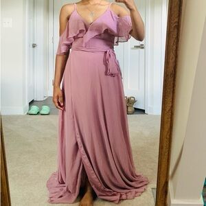 Azazie Vianna Dusty Mauve Bridesmaid/Prom Dress with slit Small Size AO-